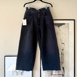 Agolde Charcoal Baggy Barrel Pleated Cropped Jeans NWT